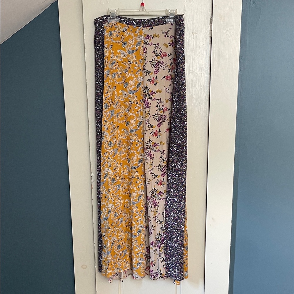 NATURAL LIFE Yellow and Cream Floral A-Line Skirt